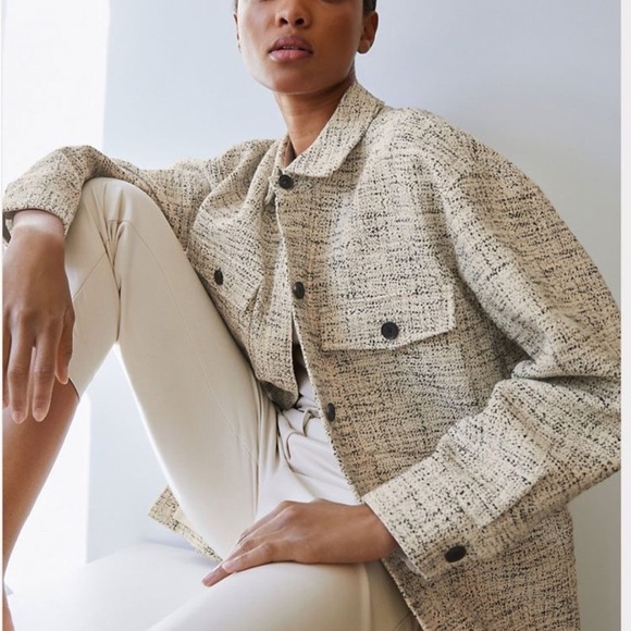 Aritzia Babaton tweed Joan shirt jacket shacket - size 1 (Small) NWOT - Picture 1 of 6
